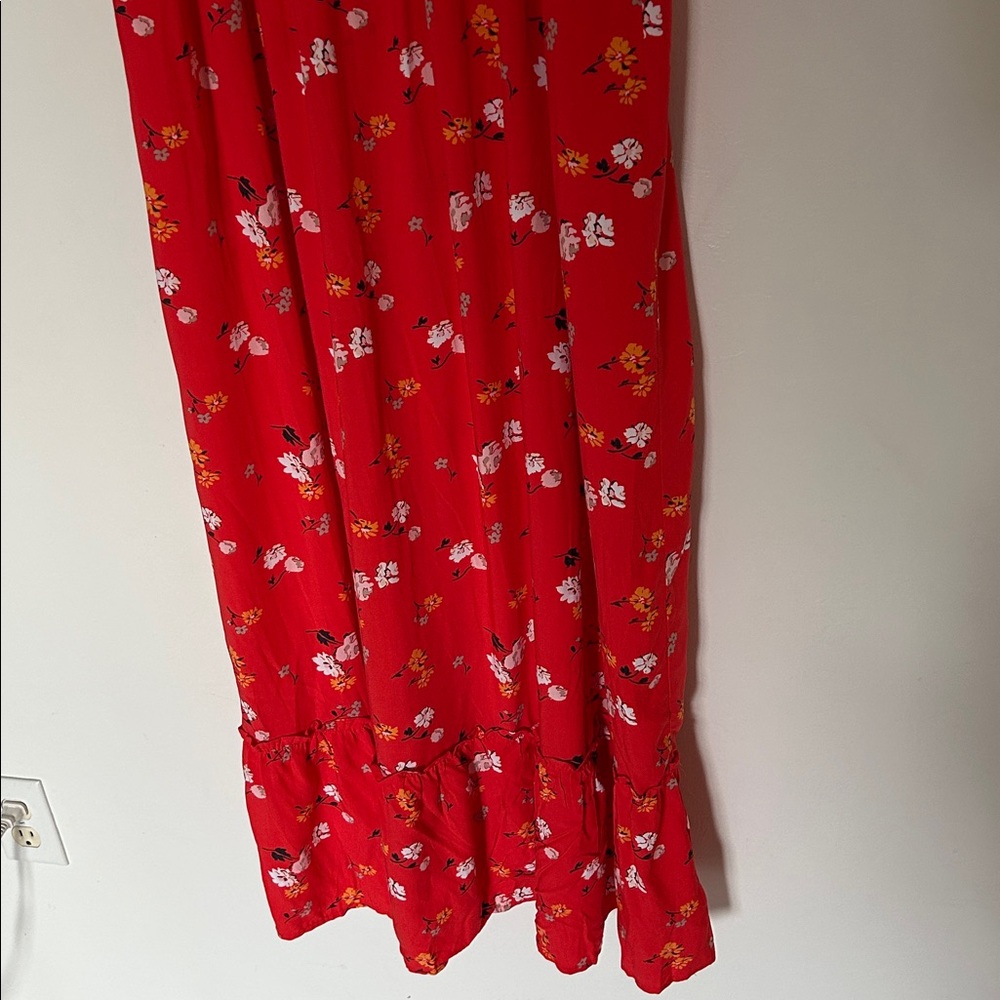 NWT Isabel Maternity Red Floral Smocked Maxi Dress - Picture 3 of 7